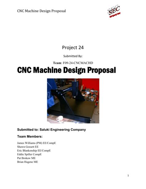 cnc machine project proposal|Project Proposal .